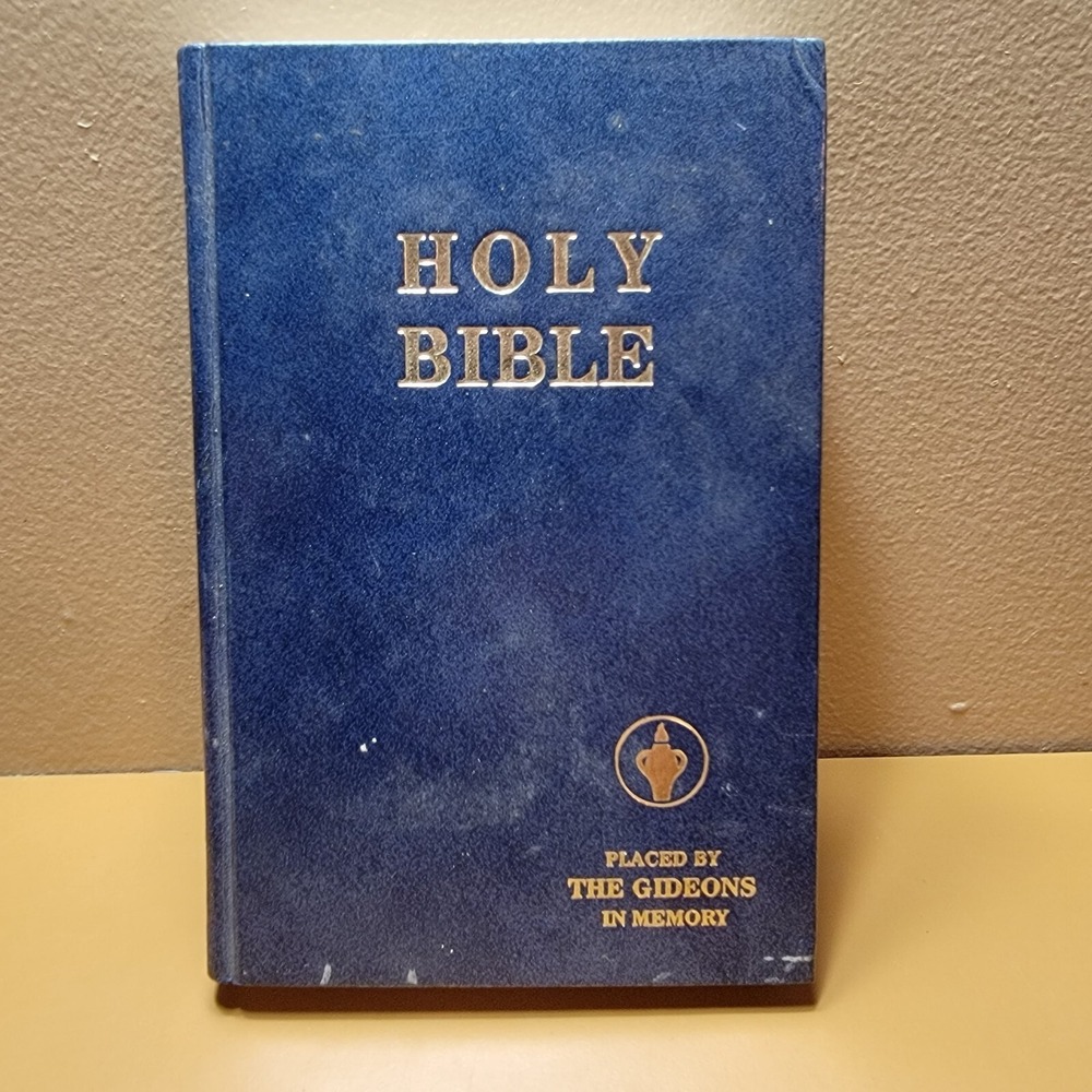Gideons In Memory Holy Bible King James Version KJV Blue Hardcover 1978